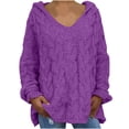 thumbnail image 2 of RKSTN Sweaters for Women Fashion Loose Large Size Color Hood Long Sleeves Sweater Tops Fall Sweaters, 2 of 7