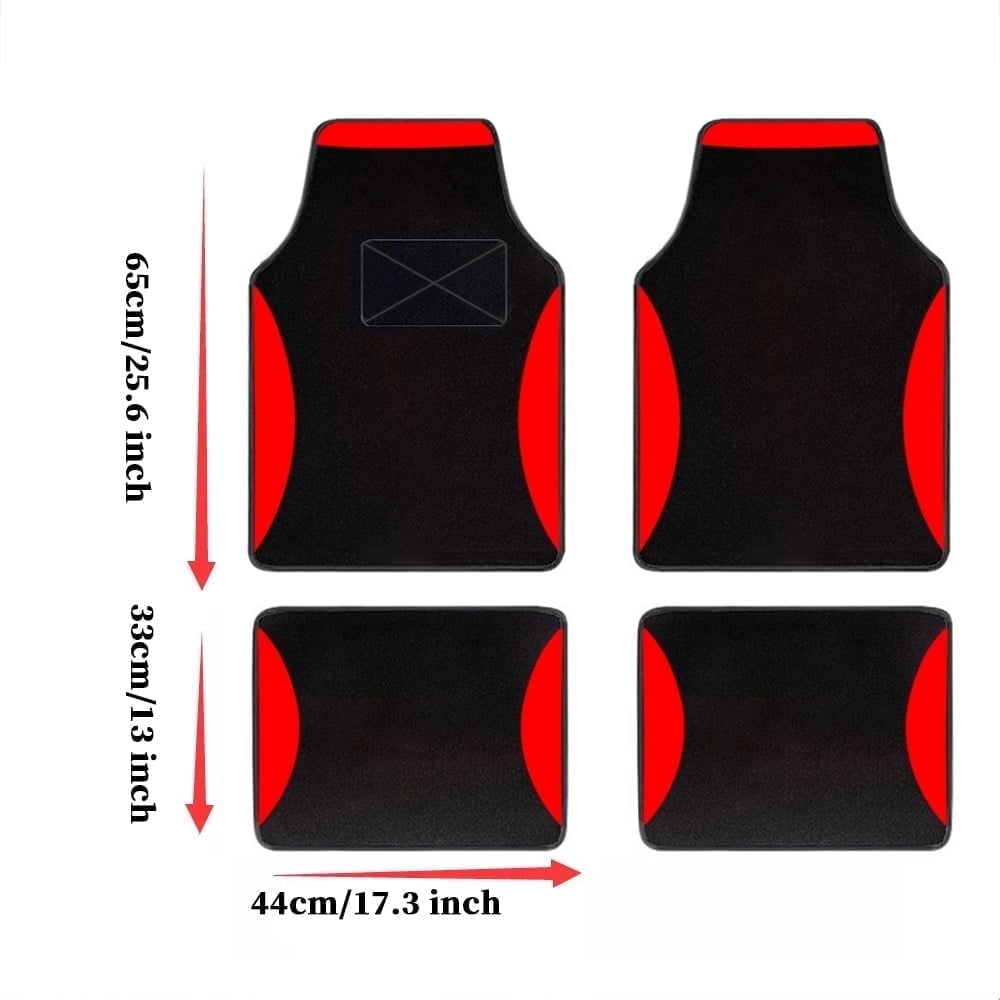 Tuqiang Car floor mats for Nissan for Kicks Suede Black and Red