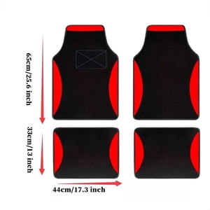 Tuqiang Car floor mats for Nissan for Kicks Suede Black and Red