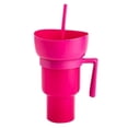 thumbnail image 2 of Bdday Small Snack Drink Cup with Handle, Straw Cup with Handle, 2-In-1 Snack Drink Cup with Handle, 33ounce , Suitable for Cinemas/Stadiums/Outdoor Yard Swimming Poo, 2 of 3