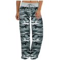 thumbnail image 2 of RKSTN Womens Pants Fashion Comfy Stretch Print Drawstring Wide Leg Lounge Pants Loose Comfortable Pants, 2 of 8
