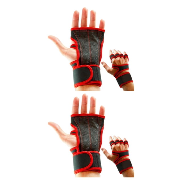 Decodeary 2 Pcs Restez Confortable et Élégant avec des Gants de Gym Respirants Légers Rouge L 2Set