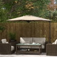 thumbnail image 2 of Outsunny Parasol Déporté de Patio 10 Pi Parasol Décalé avec Manivelle et Inclinaison Kaki, 2 of 10