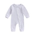 thumbnail image 1 of MeetoTime Baby Clothes Round Neck Long Sleeved Jumpsuits Infant Toddler Striped Zipper Rompers Crawling Clothes, 1 of 6