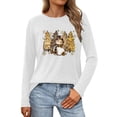 thumbnail image 1 of SNKSDGM Hauts à Manches Longues pour Femmes Chic Décontracté Printemps 2026 T-Shirt de Noël pour Femme T-Shirt à Imprimé Lettres de Noël T-Shirt Graphique Arbre de Noël Col Rond Haut à Manches Longues P, 1 of 6