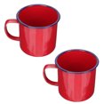 thumbnail image 4 of Miangastore Tasse en Émail Rouge Adultes Article Ménager Fêtes des Fêtes 2 Pcs 5.1x3.9 Po, 4 of 8