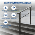 thumbnail image 4 of Metal Handrail – Adjustable for 2-6 Steps – Black Deck Stair Railing – Porch, Exterior & Indoor – DIY Install Kit, 4 of 5