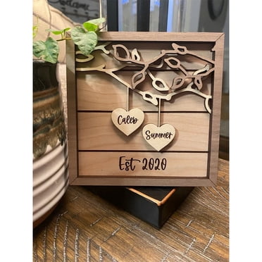 cpengpj Clearance Wooden Personalized Wooden Sign DIY Couple Wooden Sign Anniversary Gift Personalized Wedding Gift