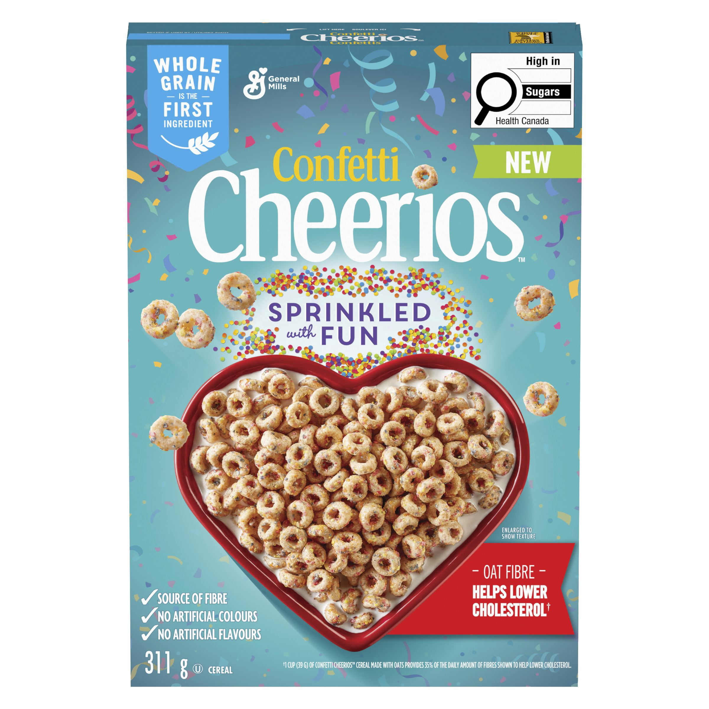 Céréales Cheerios Confetti, sans colorants ni arômes artificiels, 311 g
