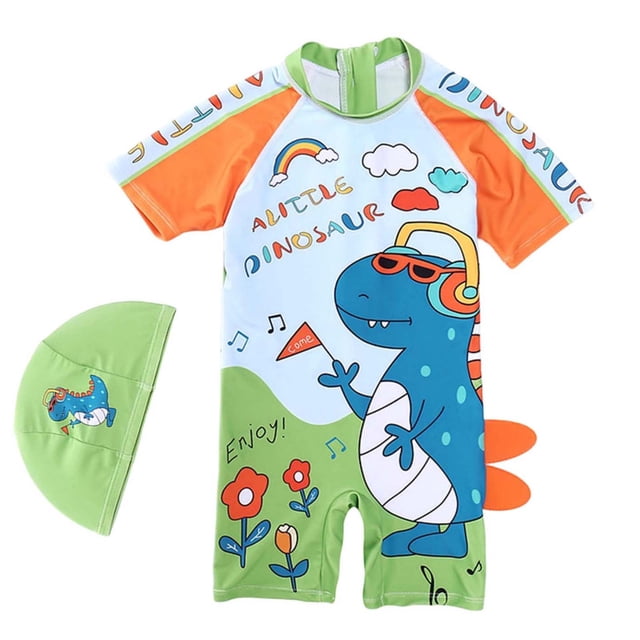 Swim Trunks Baby Boys Boy 2 Pieces Short Sleeve Cartoon Cute Student Swimsuit Spring Bathing Suits For Kid 12-18M