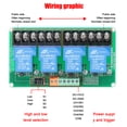 thumbnail image 1 of Module 4 Canaux Module Relais 30A Courant de Charge avec Isolateur Opto-Coupleur Supporte Déclencheur Haut et Bas 5V 12Volt 24Volt Optionnel, 1 of 7