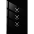 thumbnail image 1 of Smart WiFi Dimmer Switch with Touch Control, 3-Gang, App Remote & Timer Functionality, 90-250V AC, US Standard, Black - Compatible with Tuya Smart Life, Voice Control, Wireless Dimming for, 1 of 7