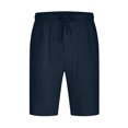 thumbnail image 4 of fartey Men Cotton Linen Short with Drawstring Pockets Elastic Waist Short Breathable Casual Summer Solid Color Shorts, S-5XL, 4 of 6