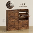 thumbnail image 3 of HOMCOM 4 Flip Drawer Shoe Cabinet, Slim Shoe Storage Cabinet, Rustic Brown, 3 of 10