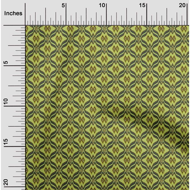 oneOone Viscose Chiffon Fabric Ethnic Geometric Flame Stitch_Printed Craft Fabric BTY 42 Inch Wide