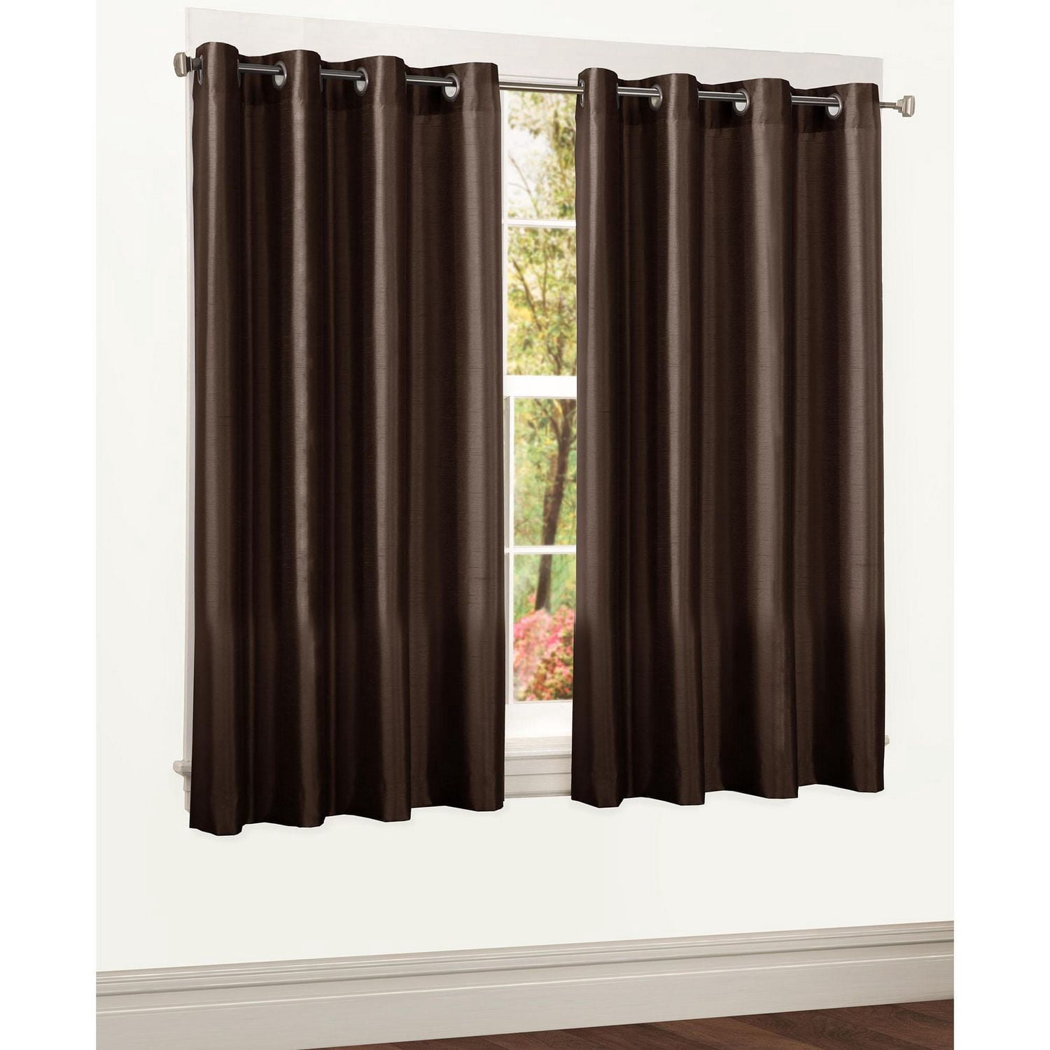 Mainstays Faux Silk Drapery Grommet Window Panel