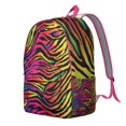 thumbnail image 5 of Rainbow Zebra Pattern Travel Backpack, Colorful Multicolor Zebra Print Daypack with Gradient Cartoon Design for Fashion Lovers, 5 of 5