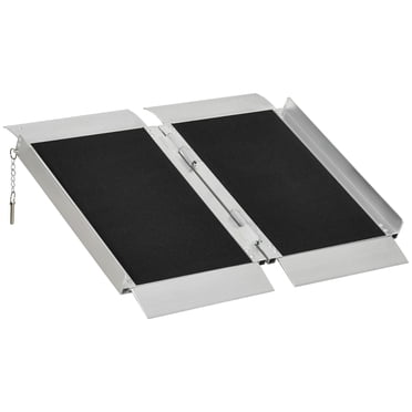 HOMCOM 2' Portable Wheelchair Ramp Aluminum Threshold Mobility for Scooter