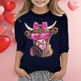 thumbnail image 2 of T-shirt de Mode pour Filles à Manches Raccourcies pour la Saint-Valentin. Marine 110/3 A-4 A, 2 of 4