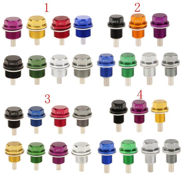 justharion M12X1.25 Anodized Magnetic Engine Oil Pan Drain Bolt Plug for Green