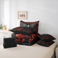 thumbnail image 4 of Moth Bed In A Bag Gothic Skull Floral Comforter Set,Extoic Boho Decor 7 Pieces Bedding Set Red Rose for Gilrs Women Lover Queen Sheet Set With Comforter, 4 of 5