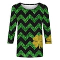 thumbnail image 4 of T-shirt de la Saint-Patrick pour Femme, Mode de la Saint-Valentin, T-shirt Imprimé, Blouse à Manches 3/4, Col Rond, Hauts Décontractés, T-shirt de la Saint-Patrick, 4 of 5