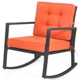 thumbnail image 1 of Patiojoy Fauteuil Berçant d'Extérieur en Osier, Berceuse à Glissière en Rotin, Fauteuil Inclinable, 1 of 9