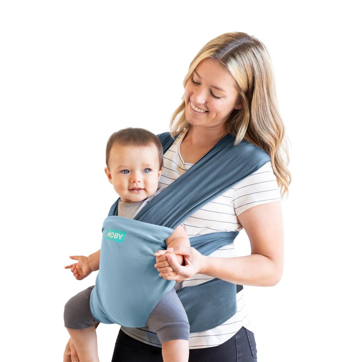 MOBY - Easy Wrap Baby Carrier Wrap - Designed To Combine The Best Features Of A Baby Wrap and Baby Carrier In One - The Perfect Child Carrier - Great For Babywearing, Nursing, And Keeping Baby Close
