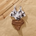 thumbnail image 4 of PatPat Girls Swimsuits Two Piece Bikini Set Coconut Tree Ruched Family Matching Bathing Suit Sizes 2-9, 4 of 6