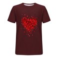 thumbnail image 4 of Yuzhih T-Shirts Assortis de la Saint-Valentin pour Couples, Mignons, Imprimés, Manches Courtes, Hauts Unisexes, Grande Taille, Col Rond, 4 of 4