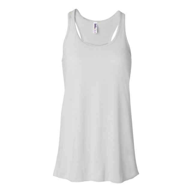 Bella Ladies Flowy Racerback Tank, L, White