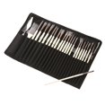 thumbnail image 1 of GUOOL oshhni Paint Brushes Set, 24 Pcs Assorted Tip Paintbrushes Nylon Hair Black Storage Bag, 1 of 9