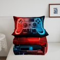 thumbnail image 4 of Red Blue Gaming Kids Queen Comforter Set - Gamer Comforter Boys Queen Size Bedding Set, Neon Lights Abstract Geometry Design Gamer Room Decor, 4 of 5