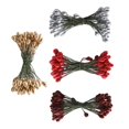 thumbnail image 3 of GUOOL 200 Pcs Baies Artificielles Double Tête DIY Artisanat Rouge Doré Rouge Foncé, 3 of 9