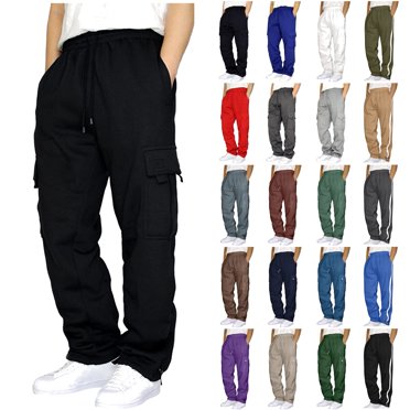 DDAPJ pyju Men's Big and Tall Cargo Sweatpants Joggers Casual Pants with Pockets for Hiking Athletic Workout Dark Blue XXXL