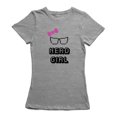 thumbnail image 1 of T-shirt Gris de Sport pour Femmes Pixel Nerd Girl Glasses Pink Ribbon, 1 of 1