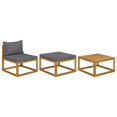 thumbnail image 1 of vidaXL 3 Piece Garden Lounge Set with Cushions Solid Acacia Wood, 1 of 5