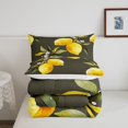 thumbnail image 4 of YST Kids Lemon Down Comforter Queen Size 3Pcs,Yellow Summer Lemon Comforter Set For Young,Hawaii Tropical Fruit Bedding Set,Farmhouse Green Leaf Down Comforter 1 Comforter with 2 Pillow Cases, 4 of 5