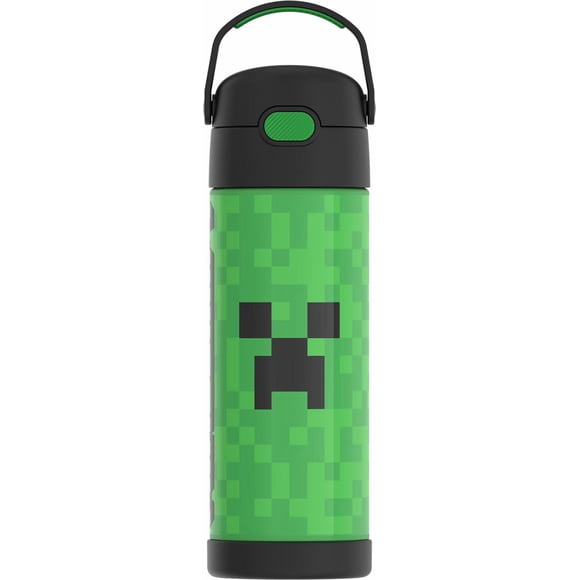 Thermos Kids Stainless Steel Vacuum Insulated Funtainer Water Bottle with Spout Lid, 470 ml, Minecraft