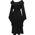 thumbnail image 2 of UPPADA Liquidation Robes d'Invitée de Mariage à Manches Évasées pour Femmes Robe de Cocktail Chic Robes de Bal d'Hiver Robes de Cocktail Formelles Robe Bleu Marine et Blanche, 2 of 4