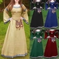 thumbnail image 1 of DDAPJ pyju Robes Médiévales Grande Taille pour Femmes Robe Maxi à Manches Longues Évasées Robes de Princesse de la Renaissance Robe de Bal Robe de Fée Elf Rabais de 90 Liquidation Rouge G, 1 of 6
