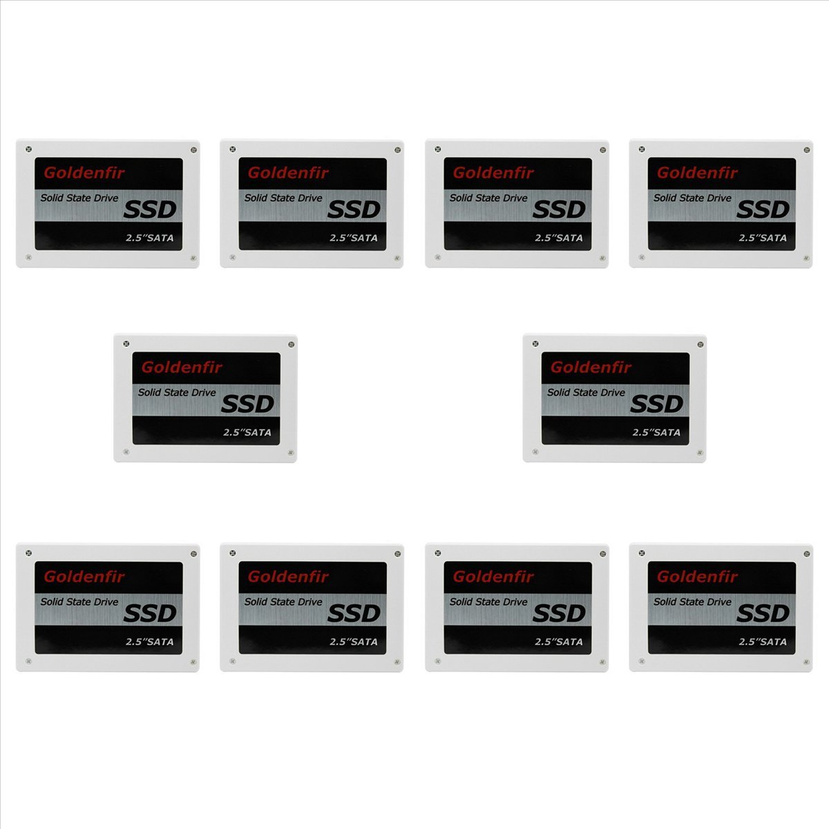 10X Goldenfir SSD 128GB SSD 2.5 Hard Drive Disk Disc Solid State Disks 2.5Inch Internal SSD,10 x 2.5inch Hard Drive Disk Disc,White