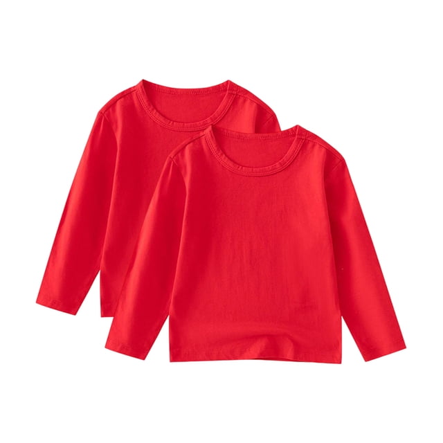 Chandails à Manches Longues pour Filles T-Shirt en Coton pour Enfants T-Shirt Basique à Col Rond pour Tout-Petits T-Shirt à Manches Longues pour Enfants