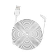 Riwcyla 6M20ft Charging Power Cable Fits for Arlo Pro, Arlo Pro 2, Arlo GO Weatherproof IndoorOutdoor Flat Cable Aluminum Alloy USB Cable ChargingPower Cord without , 1 Pack (White)