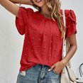 thumbnail image 3 of Birdeem Chandail Tricoté pour Femmes, Mode, Manches Courtes, Col Rond, Couleur Unie, Coupe Ample, 3 of 8