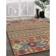 thumbnail image 2 of Ahgly Company Tapis d'Intérieur Carré Abstrait Marron Châtaigne, 4 Pieds Carré, 2 of 6
