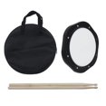 thumbnail image 1 of 10-Inch Drum Practice Pad with Drumsticks Carrying Bag for Training, 1 of 7