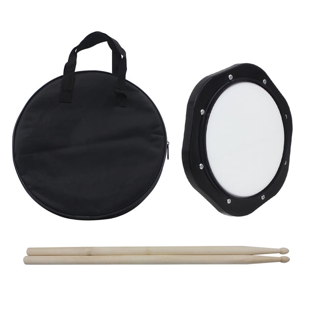 10-Inch Drum Practice Pad with Drumsticks Carrying Bag for Training