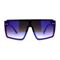 thumbnail image 1 of Retro Flat Top Shield Oversize Half Rim Rimless Sunglasses Black Gold Blue Mirror, 1 of 4