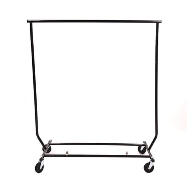 SSWBasics Rolling Collapsible Salesman Rack - EZ Fold Construction (48" W X 24" D X 56-66" H) - 250 Pound Weight Capacity - Perfect for Retail, Thrift, School, or Home Use